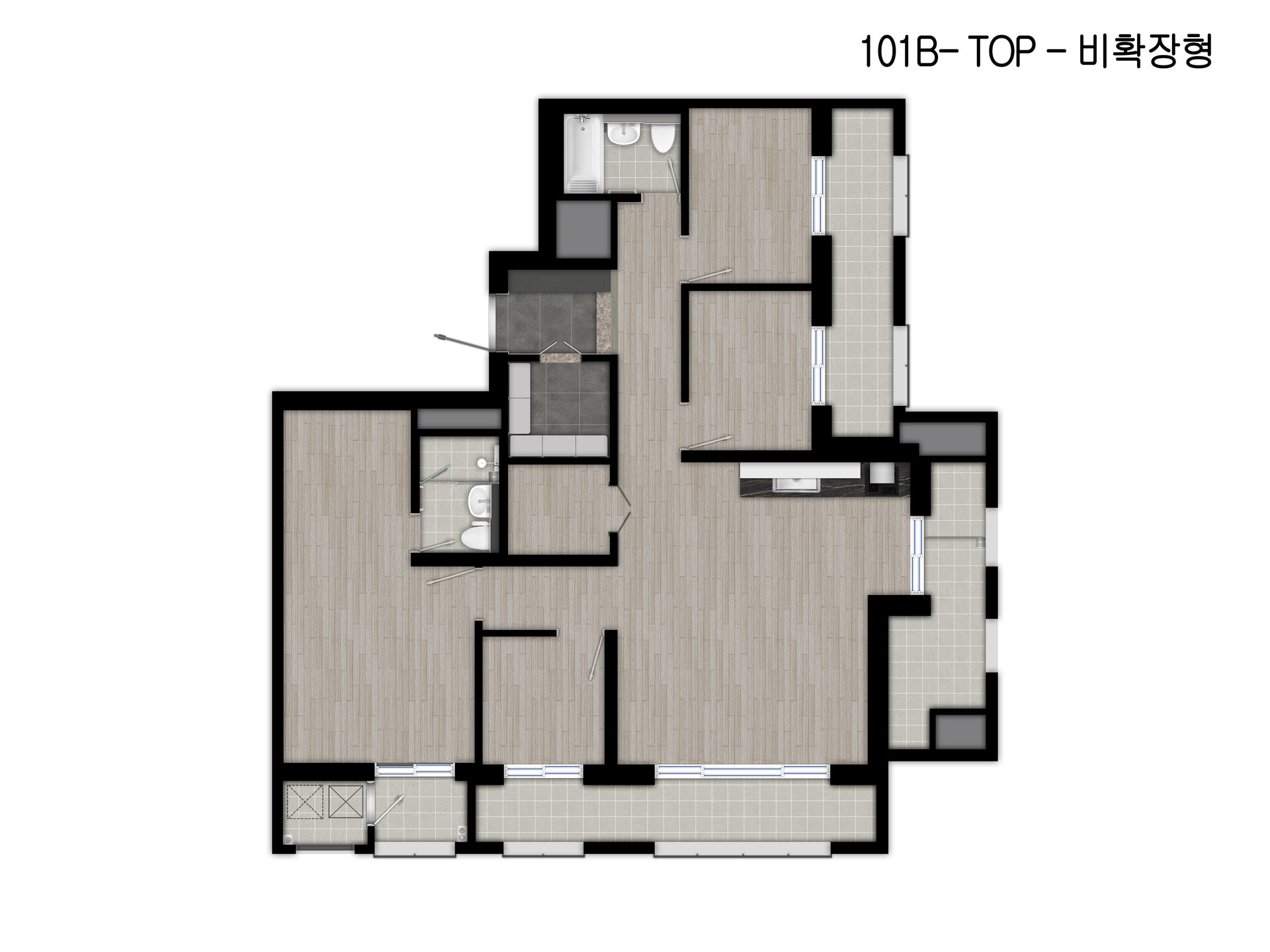 101B 비확장 (기본) 평면도